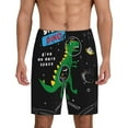 thumbnail image 1 of Fotbe Space Dino Cartoon Black Pajama Shorts for Men, Men's Pajama Bottoms, Sleepwear,Short Pajama Pants-X-Large, 1 of 9