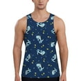 thumbnail image 1 of Fotbe Space Dinosaur Pattern Men's Quick Dry Workout Tank Top Gym Muscle Tee Fitness Bodybuilding Sleeveless T Shirt Breathable Workout Shirt-, 1 of 9
