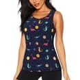 thumbnail image 1 of Fotbe Space Dinosaur Womens Loose Fit Casual Flowy Slim-Fit Tank Tops Athletic Round Neck Trendy Sleeveless Summer Tops for Gym and Yoga-Large, 1 of 9
