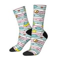 thumbnail image 1 of Fotbe Space Doodle Pattern Long Socks for Men & Women – Breathable & Stretchy Compression Socks, Ideal for Running, Travel, and Everyday Wear Size 5-11, 1 of 6