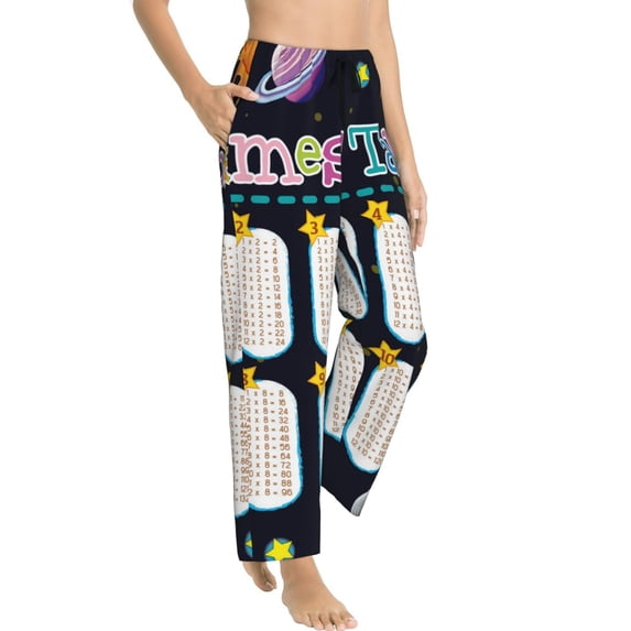 Fotbe Space Math Times Tables Women's Pajama Pants,Sleepwear Pants,Pj Bottoms Drawstring And Pockets-Small