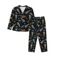 thumbnail image 1 of Fotbe Space Rockets Pattern Long Sleeve Pajama Set for Women,Sleepwear Set,2-piece Loungewear Set,Soft PJs Comfy Nightwear with Pockets -Medium, 1 of 7