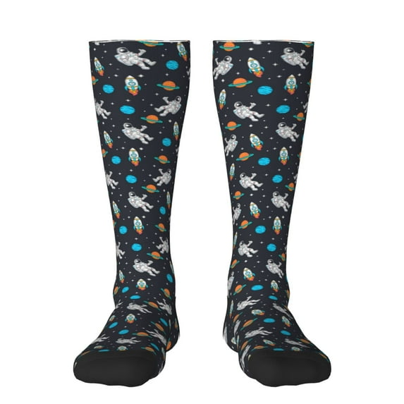 Fotbe Space print Women's Men's Novelty Crew Socks Cotton Socks Knee High Socks for Walking,Running,Nurses,Pregnancy
