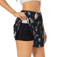 thumbnail image 1 of Fotbe Spaceships and Stars Womens High Waist Running Shorts Athletic Workout Quick Dry Shorts for Women with Pockets Gym Yoga Summer Shorts-Medium, 1 of 9