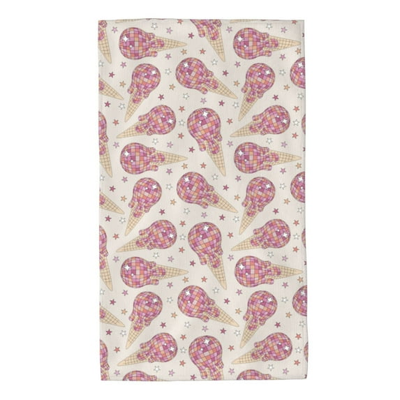 Fotbe Sparkling Ice Cream Pattern Premium Towels , (27.5x16in) Lightweight and Highly Absorbent Quick Drying Microfiber Towel, Perfect for Daily Use