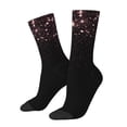 thumbnail image 1 of Fotbe Sparkling Pink Night Sky Pattern Long Socks for Men & Women – Breathable & Stretchy Compression Socks, Ideal for Running, Travel, and Everyday Wear Size 5-11, 1 of 6