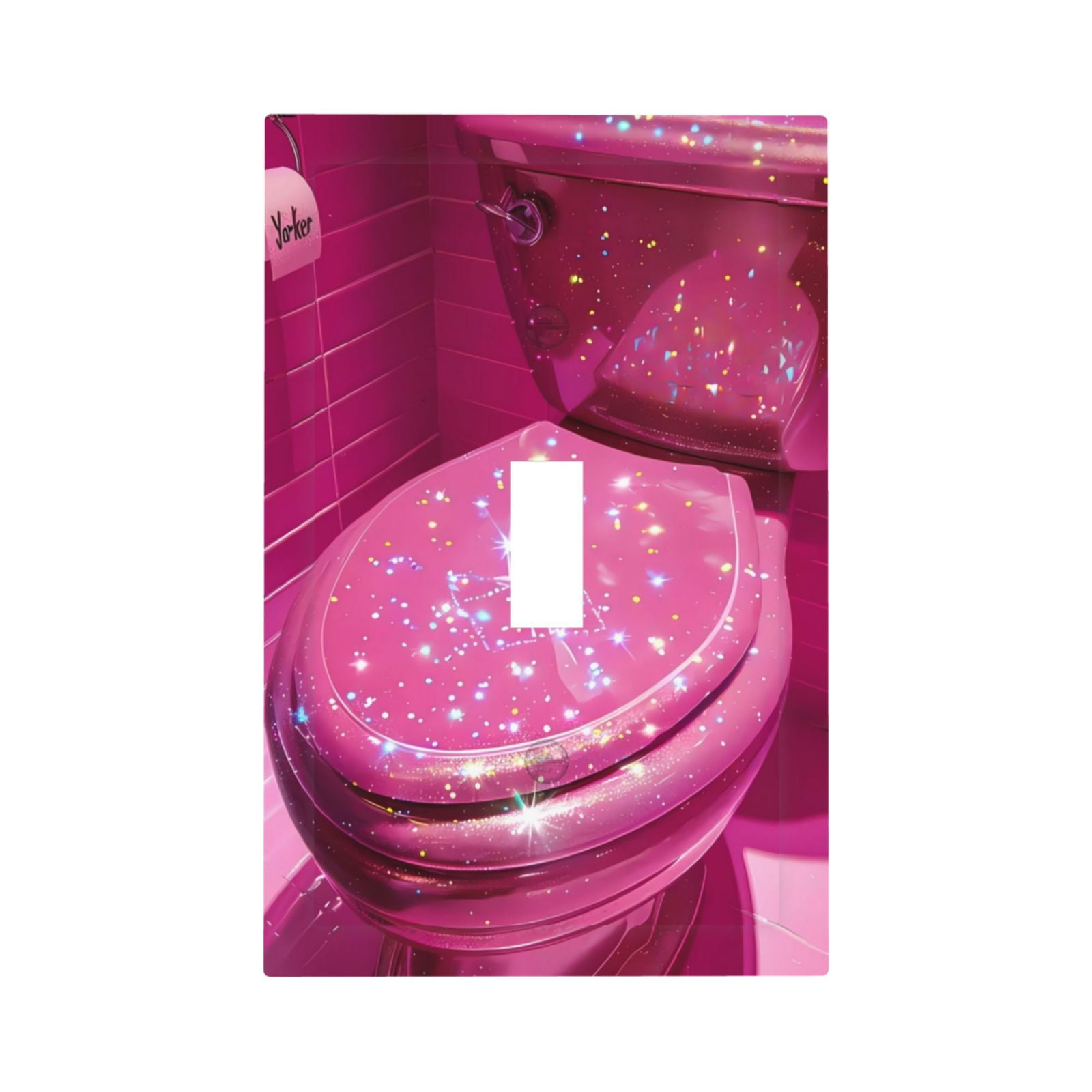 Fotbe Sparkling Pink Toilet Print Duplex Receptacle Wall Plate, 1-Gang ...