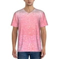 thumbnail image 1 of Fotbe Sparkly Pink Glitter Baseball Jersey Shirt for Men and Women, Casual Short Sleeves Button Down T-Shirt-Large, 1 of 9