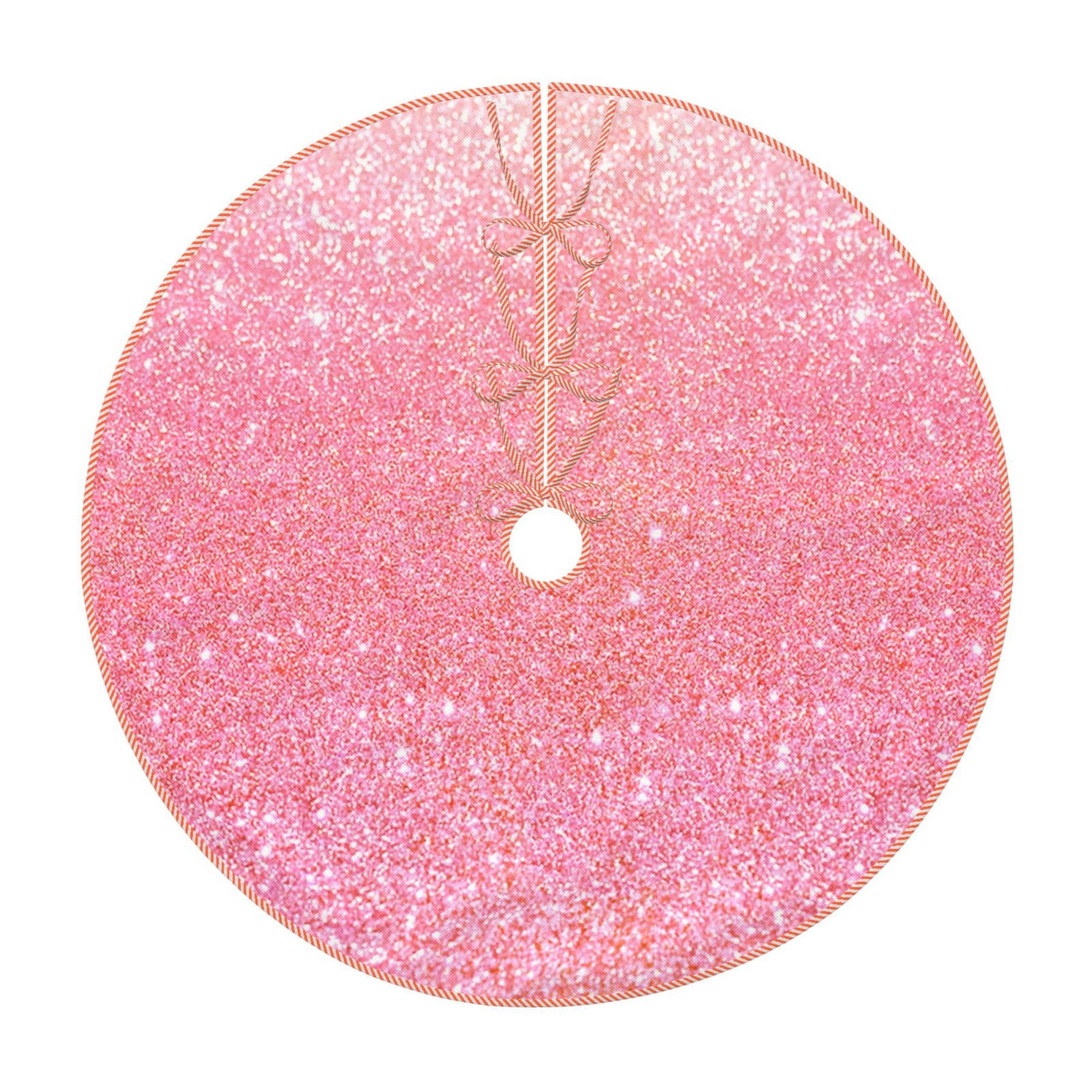 Fotbe Sparkly Pink Glitter Pattern Christmas Tree Skirt, Tree Skirts ...