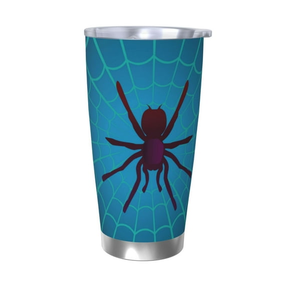 Fotbe Spider And Cobweb Pattern 20 oz Tumbler Stainless Steel Vacuum Insulated Coffee Ice Cup Double Wall Travel Flask Leak-proof Coffee Cup-Without Straw