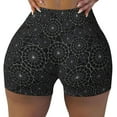 thumbnail image 1 of Fotbe Spider Web Black Seamless Shorts, Womens Workout Shorts High Waist Stretch Booty Short for Gym/Yoga/Running/Biking-Small, 1 of 9