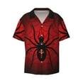 thumbnail image 1 of Fotbe Spider on the Web print Short Sleeve Button Down Shirts for Men Casual Summer Beach Wrinkle Free Shirt-Small, 1 of 7