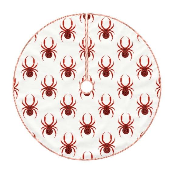 Fotbe Spiders Insects Pattern Christmas Tree Skirt, Tree Skirts Plush Christmas Decorations, Christmas Tree Skirts Xmas Decorations Holiday Party Decor-48"