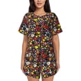 thumbnail image 1 of Fotbe Spring And Summer Flowers Print Pajama Set for Women 2 Piece Loungewear Short Sleeve Tops and Shorts Set Soft Sleepwear-X-Large, 1 of 7