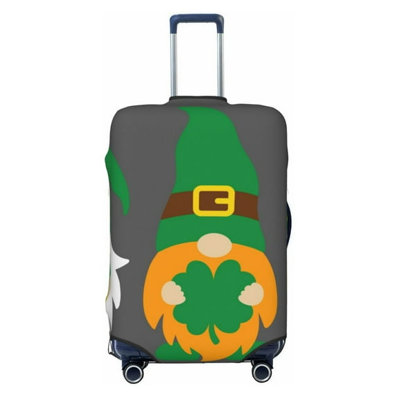 Fotbe Spring St Patrick’S Day Irish Gnomes Luggage Cover Protector,Suitcase Protector,Scratch and Dirt Resistant,Fits 18-32 Inch Luggage-Large