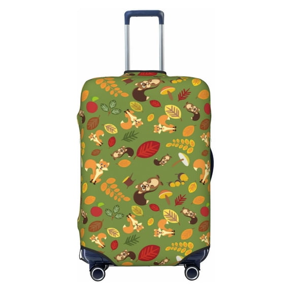 Fotbe Squirrel And Fox In The Forest Luggage Cover Protector,Suitcase Protector,Scratch and Dirt Resistant,Fits 18-32 Inch Luggage-Small