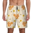 thumbnail image 1 of Fotbe Squirrel And Leaves Men’s Swim Trunks Quick Dry Swim Shorts Board Shorts with Mesh Lining-X-Large, 1 of 9