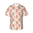 thumbnail image 1 of Fotbe Squirrel And Maple Leaf Hawaiian Shirt for Men Unisex Summer Beach Casual Short Sleeve Cotton Linen Button Down Shirts-X-Large, 1 of 5
