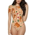 thumbnail image 1 of Fotbe Squirrel And Mushroom Women's Crew Neck Short Sleeves Bodysuit Tops Round Neck Slim Sleeveless Soft Comfortable Basic-XX-Large, 1 of 9