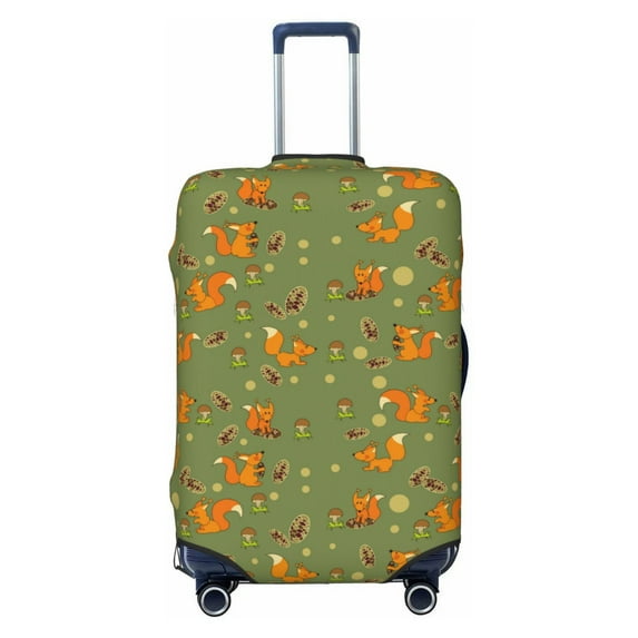 Fotbe Squirrel And Nuts Luggage Cover Protector,Suitcase Protector,Scratch and Dirt Resistant,Fits 18-32 Inch Luggage-Large