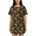 thumbnail image 1 of Fotbe Squirrel Gathering Nuts Print Pajama Set for Women 2 Piece Loungewear Short Sleeve Tops and Shorts Set Soft Sleepwear-4X-Large, 1 of 7