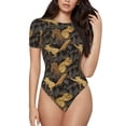 thumbnail image 1 of Fotbe Squirrel Gathering Nuts Women's Crew Neck Short Sleeves Bodysuit Tops Round Neck Slim Sleeveless Soft Comfortable Basic-Large, 1 of 9