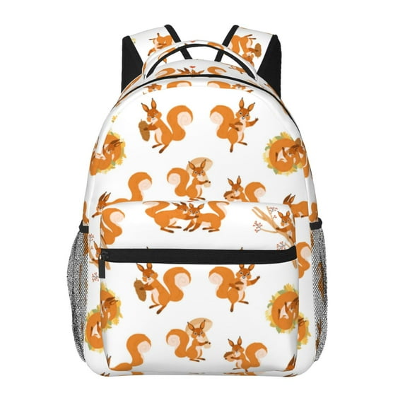 Fotbe Squirrel Playing Pattern Casual Backpack for School, Travel, and Outdoor Activities - Durable, Lightweight, and Comfortable