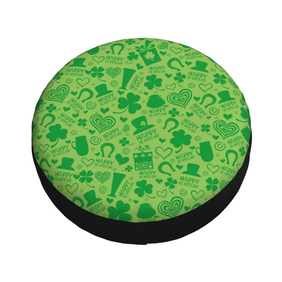 Fotbe St Patrick's Day Spare Tire Cover Thickening Universal Fit for Jeep, Trailer, RV, SUV, Truck, Tough Tire Wheel Soft Cover-15 inch