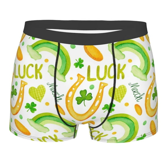 Fotbe St Patrick's Day1 Men’s Total Support Pouch Boxer Briefs, X-Temp Cooling, Moisture-Wicking Underwear, Regular, Long-leg and Trunk-Medium