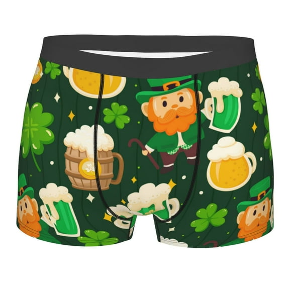 Fotbe St Patrick's Day10 Men’s Total Support Pouch Boxer Briefs, X-Temp Cooling, Moisture-Wicking Underwear, Regular, Long-leg and Trunk-X-Large