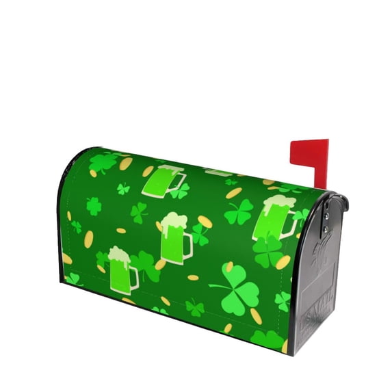 Fotbe St Patrick's Day2 Mailbox Covers Post Letter Box Cover Garden Decor Standard Size-21x18 in