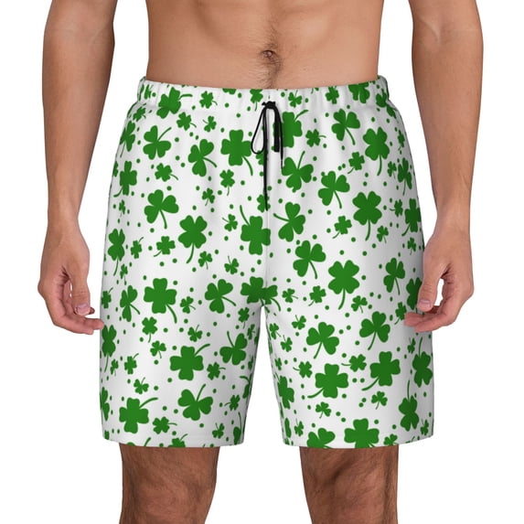 Fotbe St Patrick's Day4 Men’s Swim Trunks Quick Dry Swim Shorts Board Shorts with Mesh Lining-3X-Large