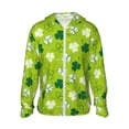 thumbnail image 1 of Fotbe St Patrick's Day7 Men's Women's UPF 50+ Sun Protection Jacket Hooded Cooling Shirt with Pockets Hiking Outdoor Performance-Small, 1 of 9