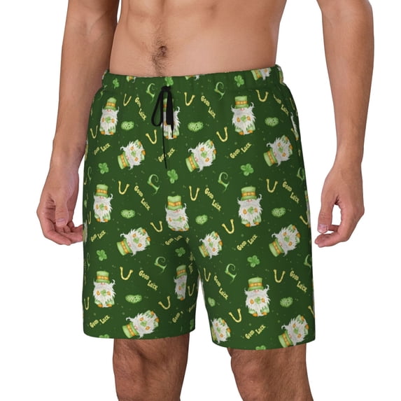 Fotbe St. Patrick's day 6 Men’s Swim Trunks Quick Dry Swim Shorts Board Shorts with Mesh Lining-Medium