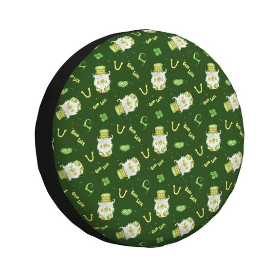 Fotbe St. Patrick's day 6 Pattern Spare Tire Cover Thickening Universal Fit for Jeep, Trailer, RV, SUV, Truck, Tough Tire Wheel Soft Cover-17 inch