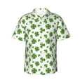 thumbnail image 1 of Fotbe St. Patrick's day Pattern Hawaiian Shirt for Men Unisex Summer Beach Casual Short Sleeve Cotton Linen Button Down Shirts,3X-Large, 1 of 7