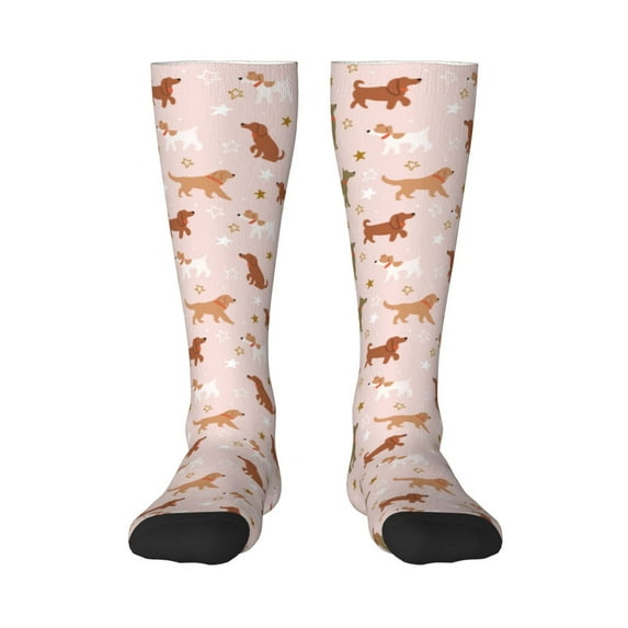 Fotbe Star Cute Dog print Women's Men's Novelty Crew Socks Cotton Socks Knee High Socks for Walking,Running,Nurses,Pregnancy