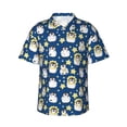 thumbnail image 1 of Fotbe Star Penguin Hawaiian Shirt for Men Unisex Summer Beach Casual Short Sleeve Cotton Linen Button Down Shirts-3X-Large, 1 of 5
