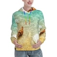 thumbnail image 1 of Fotbe Starfish And Seashell On The Beach Pattern Womens Long Sleeve Hoodie, Pullover Hooded Sweatshirt, Kangaroo Pocket Hoodie with Eye-catching Drawstrings-X-Large, 1 of 7