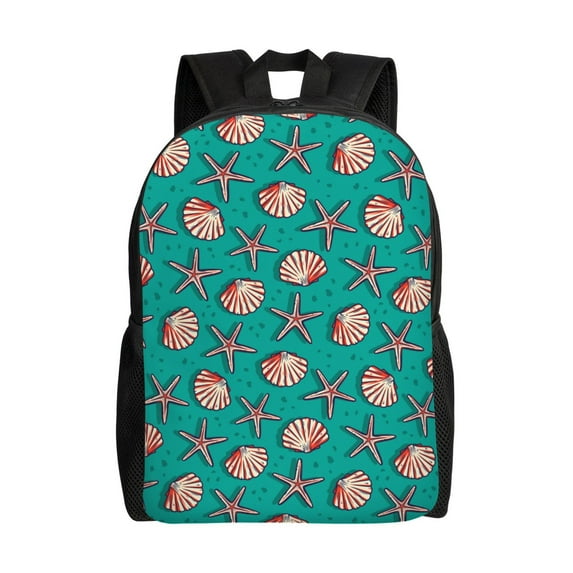 Fotbe Starfish and Shell Travel Laptop Backpack, Business Slim Sturdy Laptops Backpack, Water Resistant College School Computer Bag Gift for Men & Women Fits 15.6 Inch Notebook