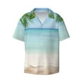 thumbnail image 1 of Fotbe Starfish in Beach print Short Sleeve Button Down Shirts for Men Casual Summer Beach Wrinkle Free Shirt-Small, 1 of 7