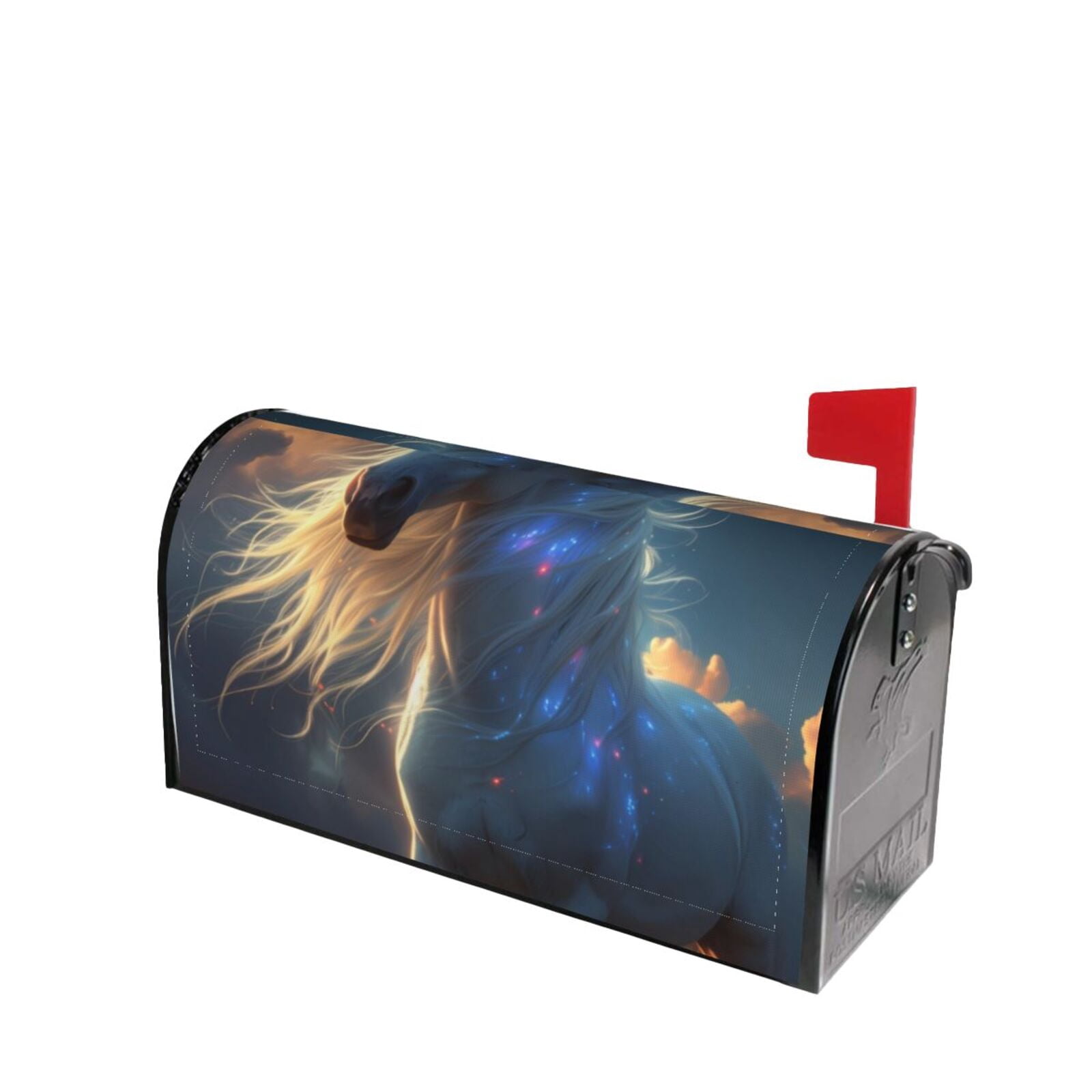 Fotbe Starry Light White Horse Mailbox Covers Post Letter Box Cover ...