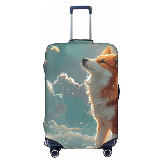 Fotbe Starry Sky Cloud Fox Luggage Cover Protector,Suitcase Protector,Scratch and Dirt Resistant,Fits 18-32 Inch Luggage-Large
