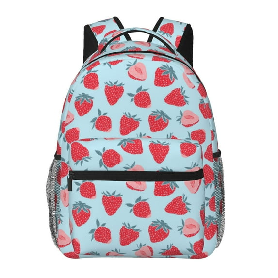 Fotbe Strawberries Pattern Casual Backpack for School, Travel, and Outdoor Activities - Durable, Lightweight, and Comfortable