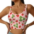 thumbnail image 1 of Fotbe Strawberries Pattern Womens' Sports Bra Longline Wirefree Padded with Medium Support Sports Moisture-Wicking Workou Vest,Tank Top-Medium, 1 of 9