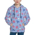 thumbnail image 1 of Fotbe Strawberry And Flowers Pattern Youth Pullover Hooded Sweatshirt, Boys Hoodie, Kangaroo Pocket Hoodie for Kids Girls -Medium, 1 of 6