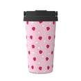 thumbnail image 1 of Fotbe Strawberry And Heart Printed Insulated Travel Coffee Mug Spill Proof Leak Proof Stainless Steel Coffee Tumbler Reusable Coffee Cups with Lids Thermos, 1 of 8