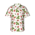 thumbnail image 1 of Fotbe Strawberry Floral Hawaiian Shirt for Men Unisex Summer Beach Casual Short Sleeve Cotton Linen Button Down Shirts-Large, 1 of 9