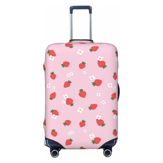 Fotbe Strawberry Floral Luggage Cover Protector,Suitcase Protector,Scratch and Dirt Resistant,Fits 18-32 Inch Luggage(without luggage)-Large