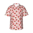 thumbnail image 1 of Fotbe Strawberry Flower Hawaiian Shirt for Men Unisex Summer Beach Casual Short Sleeve Cotton Linen Button Down Shirts-Medium, 1 of 9